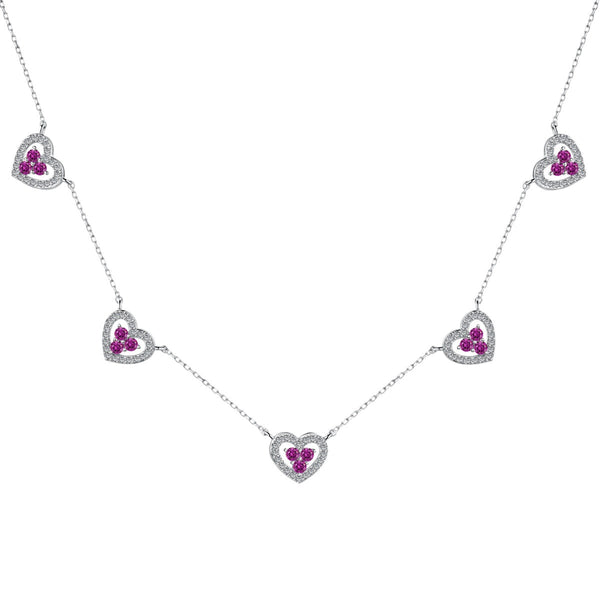 ˇStella JewelryˇSparkling Five Heart Necklace