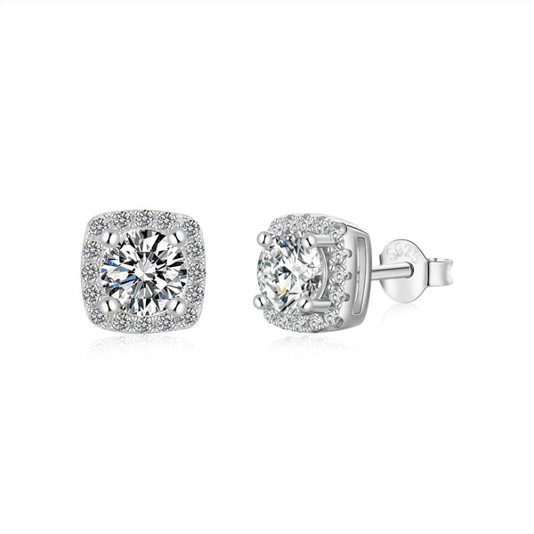 ˇStella JewelryˇClassic Round Center Stone Stud Earrings