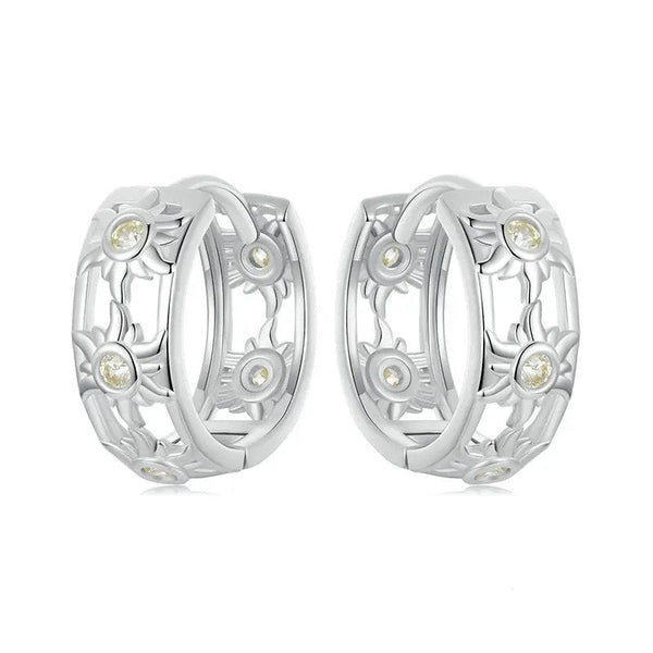 ˇStella JewelryˇWhite Gold Plated Inifinite Love Hoop Earring