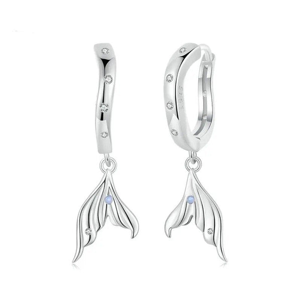 ˇStella JewelryˇDainty Gold Plated Earring Hypoallergenic Fish Tail Earring